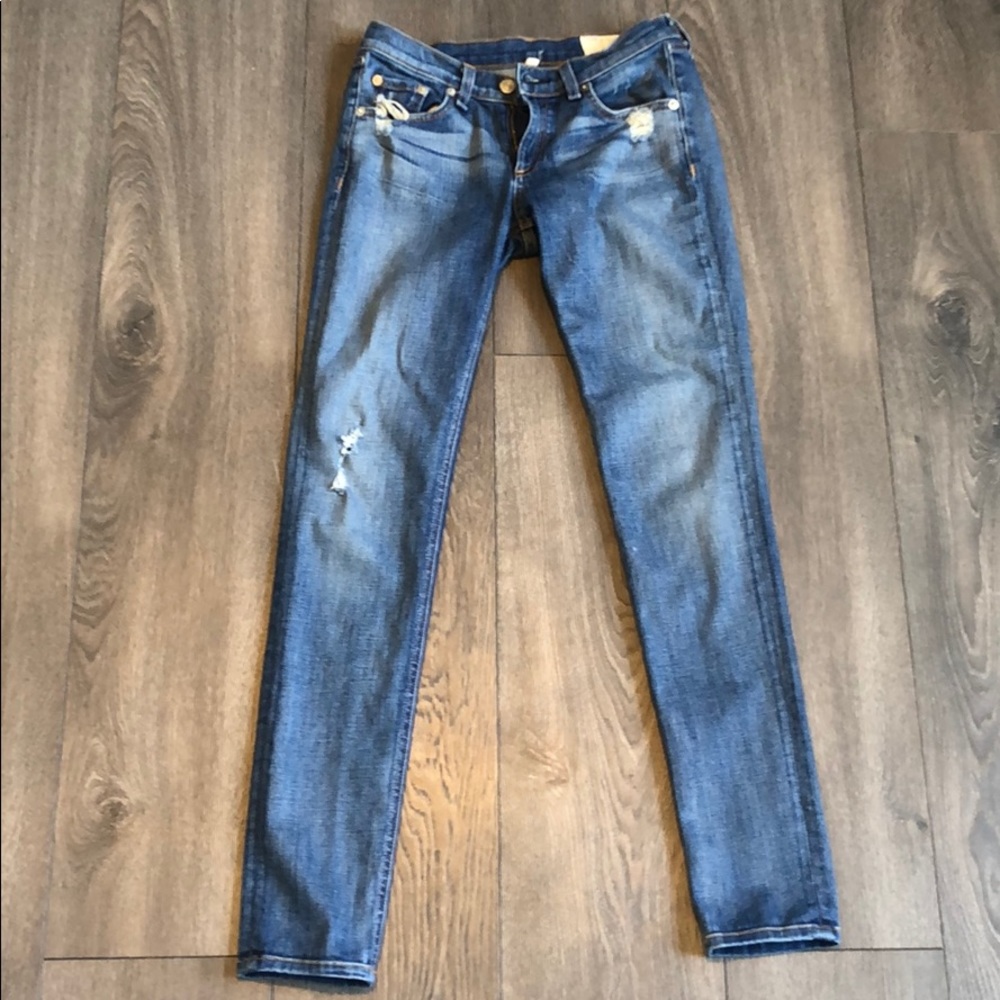 Women’s Rag and Bone Light Distress Skinny Jeans